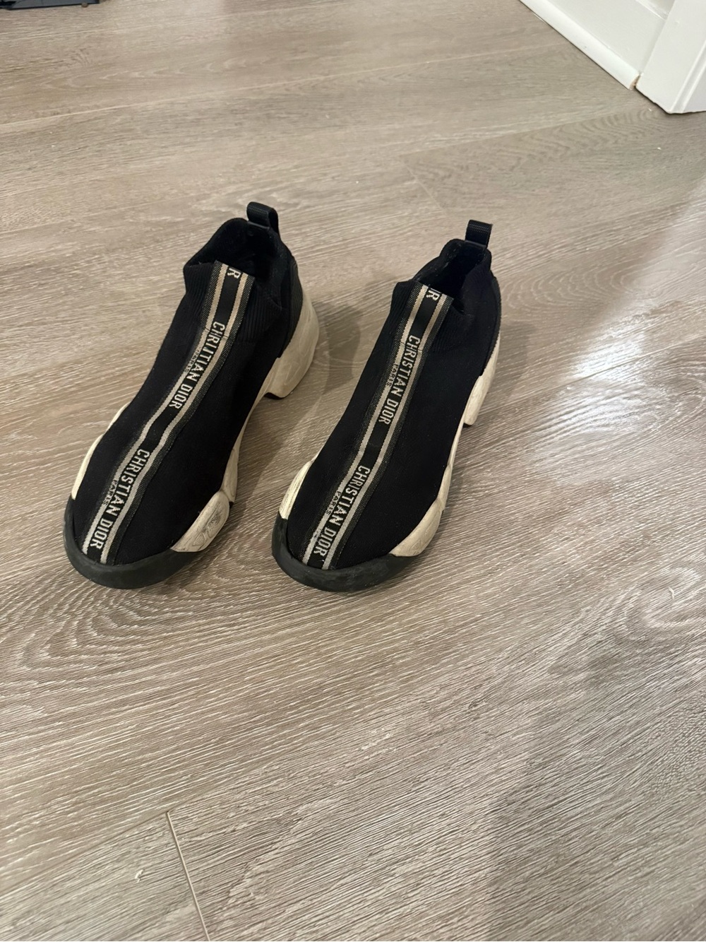 Christian Dior Black F. Two Point Zero Logo Sock Sneakers (Authentic) US 9.5